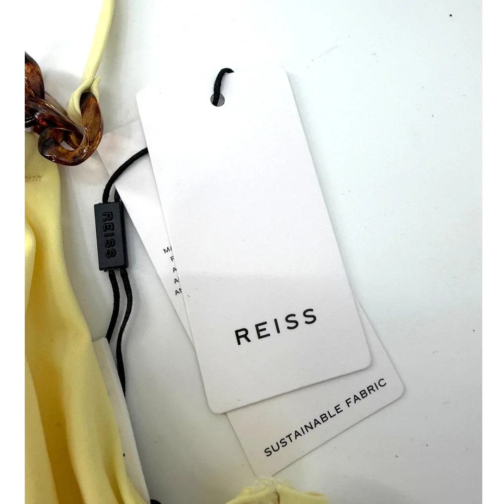 REISS Myra Tanga Bikini Top Size 2 NEW Yellow Swim Separates Swimwear